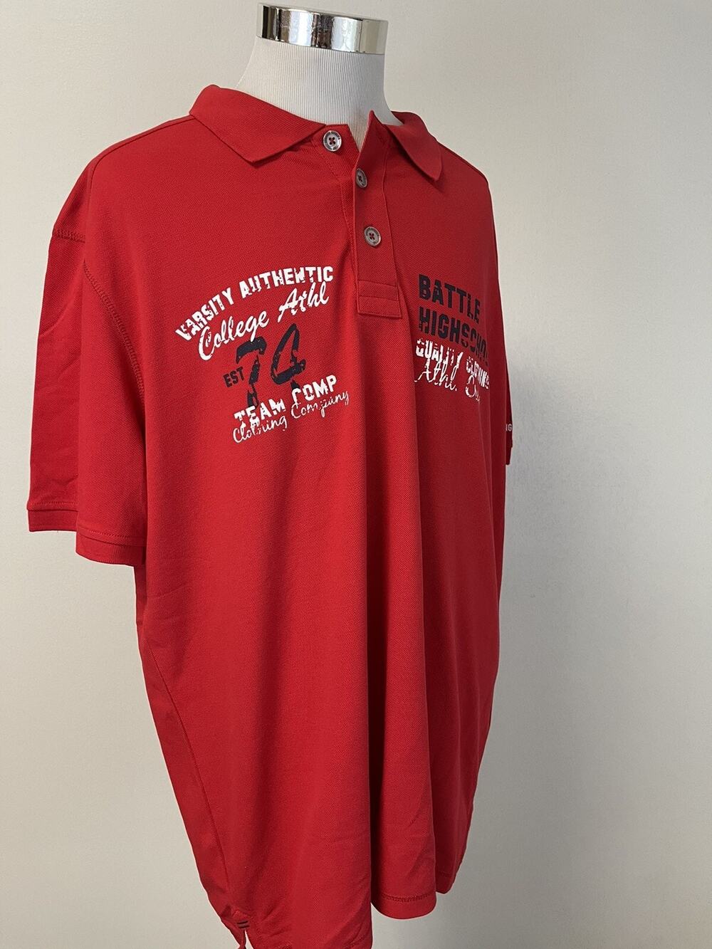 Angelo Litrico Polo Shirt Mens 3XL Red Embroidered Yachting Surf N66